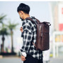 Fashion Men Waterproof PU Leather Travel Backpack