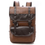 Fashion Men Waterproof Patchwork PU Leather Backpack