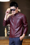 5XL Stand Collar Motorcycle Men's Casual Slim Leather Jackets