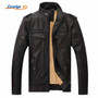 Mens Motorcycle Faux Leather Winter Jacket