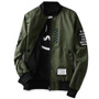 Men Pilot with Patches Green Both Side Bomber Jacket