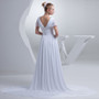 Elegant Chiffon Long V-neck A-line Evening Dress The Bride Formal Prom Dress Plus Size Mother of The Bride Dresses