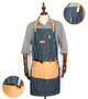 Denim Apron with Large Leather Pocket