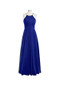 Charming Blue Halter Empire Sleeveless Chiffon Bridesmaid Dress Prom Dresses