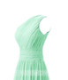 Elegant Mint Green One Shoulder Empire Waist Chiffon Bridesmaid Dress Long Prom Dress