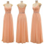 Sweetheart Cap Sleeves Chiffon Prom Dresses Cheap Bridesmaid Dresses With Beaded