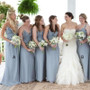 New Grey V Neck Floor-Length Chiffon Prom Dresses Affordable Bridesmaid Dress