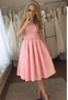 Charming Lace A-line Satin Knee Length Homecoming Dress M481