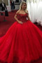 Sparkly Red Ball Gown Sweetheart Off Shoulder Prom Dress with Sequins P890