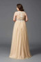 Charming Sleeveless Plus Size Lace Appliques Beaded Tulle Floor Length Prom Dress P782