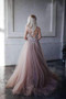 Romantic Spaghetti Straps V Neck Tulle Lace Appliques Prom Dress P721