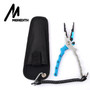 Aluminum Fishing Pliers Hook Remover Braid Line Cutting and Split Ring with Coiled Lanyard and Sheath