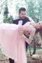 Pink Layers Tulle Homecoming Dresses, Long Sheer Sleeves Appliqued Beaded Short Prom Dress HCD66