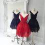 Black Off Shoulder Homecoming Dresses,Lace Appliques Short Prom Dress H177