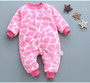 Autumn & Winter Newborn Baby Clothes Dinosaur Print Baby Boy Romper Warm Infant Baby Boy Girl Soft Fleece Jumpsuit Pajamas