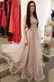 Luxury Lace Tulle Applique Sleeveless With Beaded  Prom Dresses P627