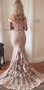 Gorgeous Off the Shoulder With Lace Appliques Prom Dresses P639