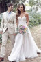Simple Sweetheart Sleeveless A Line Lace Wedding Dress with Sweep Train W527