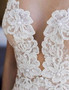 Illusion Sheath Mermaid V Neck Appliques Wedding Dress with Beading W479