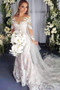 Mermaid Long Sleeves Sweep Train With Lace Appliques Backless Wedding Dresses W462
