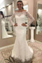 Chic Off the Shoulder Long Sleeves Lace Appliques Sweep Train Wedding Dresses W452