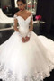 Delicate Sweetheart Long Sleeves Lace Appliques Ball Gown Wedding Dresses W383