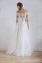 Elegant Lace Appliques Off the Shoulder Long Sleeves Wedding Dresses W371