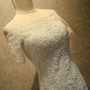 Off Shoulder Watteau Train Formal Dress,Mermaid Wedding Dress With Lace,Wedding Dress With Beading W27