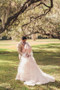 Sweetheart Strapless Mid Back Wedding Gown,Sweep Train Beading Ball Gown Wedding Dress W132