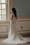 White Sheath Court Train V Neck Capped Sleeve Beading Wedding Gown,Wedding Dress W182