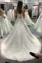 White A Line Chapel Train Sweetheart Sleeveless Beading Wedding Dress,Beach Wedding Dress W237