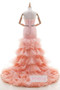 Pink Mermaid Court Train Sweetheart Sleeveless Ruffles Lace Up Wedding Gowns,Wedding Dress W265