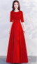 Spring New Long Sleeves Bridesmaid Evening Dress