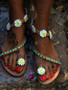 Summer Beach Flower Flat Sandals For Women