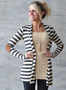 Striped Long Sleeve Open front Cardigan
