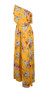 Summer Floral Print Off Shoulder High Waist Beach Maxi Dress