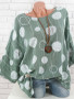 Summer Polka Dot Round-Neck Batwing Sleeve Top