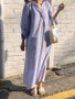 Three-color casual loose lazy style shirt dress