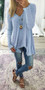 V Neck Long Sleeve Irregular T Shirt Tops