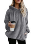 Winter Fleece Long-sleeved Solid Color Hoodie Tops