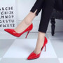 Women Shoes High Heels Women Pumps Heels Shoes Pumps Sexy Pointed Toe High Heels Red Wedding Shoes for Women