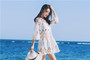 Cutout Sexy Beach Bikini Cover Shirt Long Section of Sleeves Hollow Beach Sunscreen Shirt Cover Up