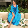 Loose Plus Size Chiffon Embroidered Beach Swimwear Cover-up