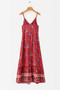 Sling Long Dress Bohemian Retro Print Holiday Wind V-neck Dress