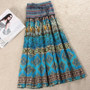 Fashion Elastic Waist Bohemian Style Floral Women Skirt