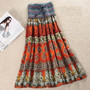 Fashion Elastic Waist Bohemian Style Floral Women Skirt