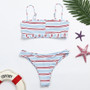 Women Strip Bikini Swimsuit Two Piece Bikini Beachwear Swimwear