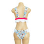 V-Neck Bow Knot Floral Print Bikini Set