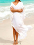 V Neck Tassel Beach Bikini Cover Up