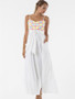 Pretty Sexy Straps V Neck Waisted Lace-Up Beach Vacation Maxi Dress